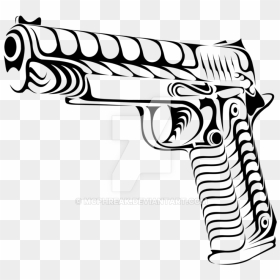Gun Tattoo Drawing At Getdrawings - Tribal Gun Tattoo Designs, HD Png Download - tattoo gun png