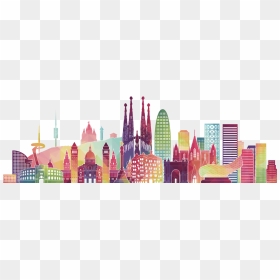 Barcelona Skyline, HD Png Download - city vector png