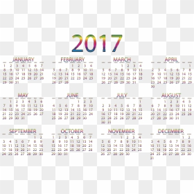 Vector Royalty Free Download 2017 Calendar Clipart - Portable Network Graphics, HD Png Download - calendar clipart png