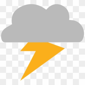 Cloud With Lightning Emoji Clipart - Heart, HD Png Download - lightning .png