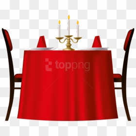 Download Red Romantic Table Clipart Png Photo - Candle Light Dinner Png, Transparent Png - table clipart png