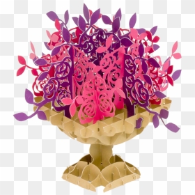 Rose Bouquet Love Pop Up Card - Garden Roses, HD Png Download - rose bouquet png