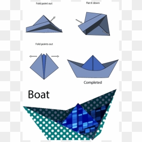 Leader Vector Origami Boat - Easy Origami Step By Step For Kids, HD Png Download - paper boat png