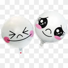 Two Smilies White - Balloon, HD Png Download - balloon emoji png