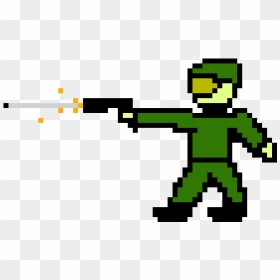 Pixel Art Guy With Gun, HD Png Download - guy with gun png