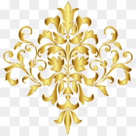 Gold Damask Design No Background - Gold Design Clipart, HD Png Download - damask png