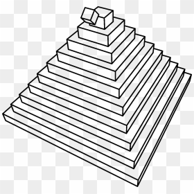 3d Cube Rolling Down A Pyramid [animation] Clip Arts - 3 Pyramid Black White, HD Png Download - 3d cube png