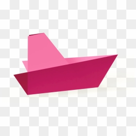 Pink Origami Boat - Construction Paper, HD Png Download - paper boat png