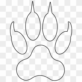 Fox Footprint Clipart - Line Art, HD Png Download - vhv