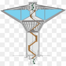 Section Through A Water Tower, HD Png Download - water tower png
