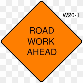 Transparent Road Clip Art - Orange Warning Road Signs, HD Png Download - road clipart png