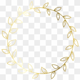 #frame #gold #leaves #pictureframe #circle #round - Chimmy, HD Png Download - gold leaves png