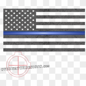 Thin Blue Line Sticker - Grunge American Flag Png, Transparent Png - thin blue line png