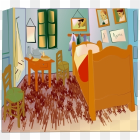 Bedroom Nursery Bathroom - Van Gogh's Room Vector, HD Png Download - bed clipart png