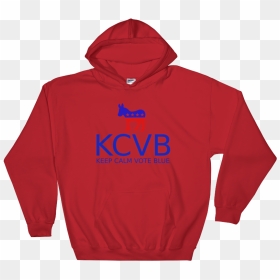 Red Hoodie With Democratic Donkey And Kcvb Keep Calm - Hoodie, HD Png Download - democrat donkey png