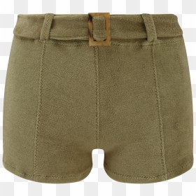 Olive Terry Cloth Belted Hot Pant - Board Short, HD Png Download - hot pocket png