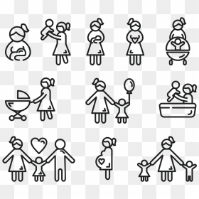 Maternidad Vector De Los Iconos - Maternity Icons, HD Png Download - vectores lineas png