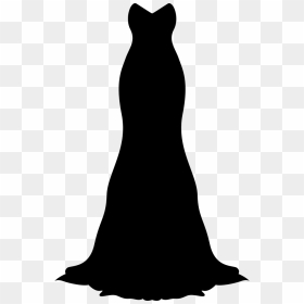 Long Black Gown - Illustration, HD Png Download - black dress png