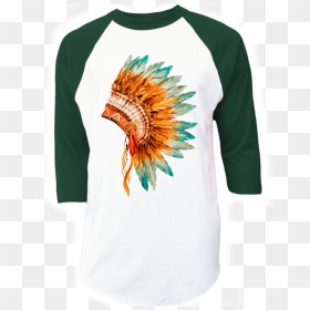 Indian Headdress Rustic Tribal Tshirt - Indian Chief Hat, HD Png Download - headdress png