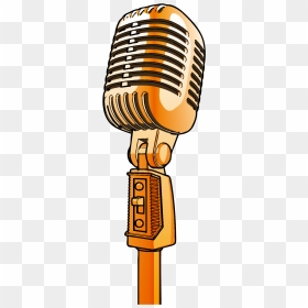 Microphone Clipart Gold - Cartoon Transparent Background Microphone, HD Png Download - gold mic png