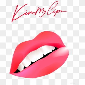 Transparent Lip Print Png - Kissy Lips With Teeth Clipart, Png Download - lip print png