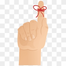 Remember Reminder Finger With Red String - Beige, HD Png Download - red string png
