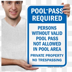 Persons Without Valid Pool Pass Not Allowed Sign - Sign, HD Png Download - male sign png
