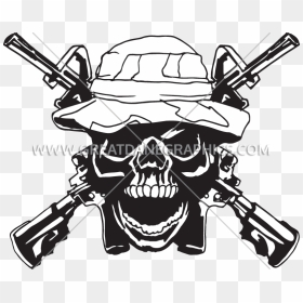 Skull Vector Png - Transparent Cross Gun Png, Png Download - skull drawing png