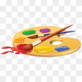 Palette Painting Brush Clip Art - Art Brushes And Paint, HD Png Download - paint brush clip art png
