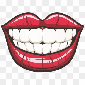 Cartoon Lips With Teeth, HD Png Download - lip print png