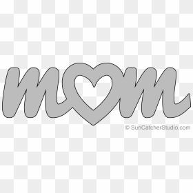 Mom Heart Pattern Template Stencil Printable Clip Art - Mom Cut Out Template, HD Png Download - heart pattern png
