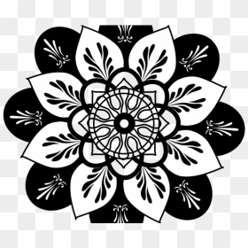 Mandala Black And White, HD Png Download - white mandala png
