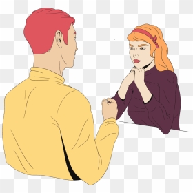 Woman Have Man Puts All Of His Cards On The Table - Cartoon, HD Png Download - person talking png