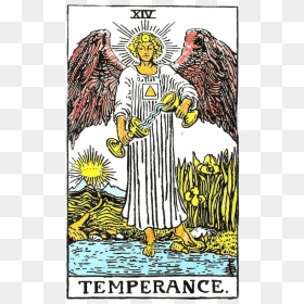 Tarot Card Temperance - Temperance Tarot Rider Waite, HD Png Download - tarot card png