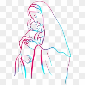 Mary With Jesus - Drawing Mary Jesus Mother, HD Png Download - jesucristo png