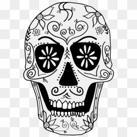 Skull - Day Of The Dead Skull, HD Png Download - skull drawing png