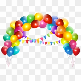 Balões Arco De Balão Colorido 2 Png - Happy Birthday Balloons Transparent Background, Png Download - globos de cumpleaños png