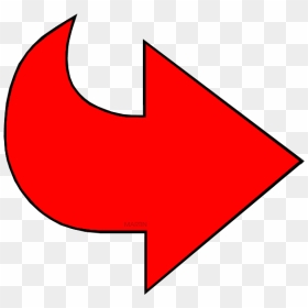 Red Arrow, HD Png Download - curved red arrow png