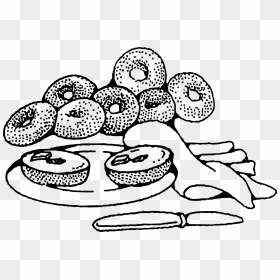 Bagels Clip Arts - Bagel Clipart Black And White, HD Png Download - bagels png