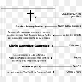 Como Redactar Una Esquela, HD Png Download - moño negro png
