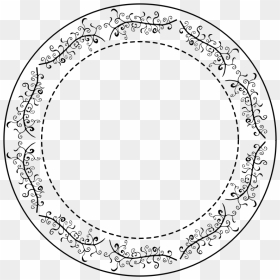 Round Flourish Border - Round Black Border Hd Png, Transparent Png - white flourish png