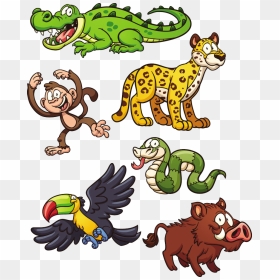 Jungle Animals Vector Art, Png Download - Jungle Animals, Transparent Png - snake cartoon png