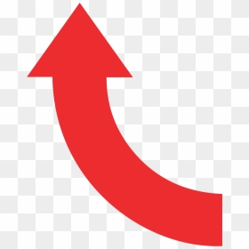 Arrow Up, HD Png Download - curved red arrow png