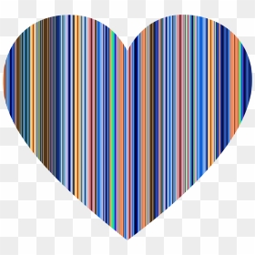 Colorful Striped Heart Clip Arts - Azul Electrico Corazon, HD Png Download - stripe pattern png