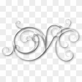 Black And Silver Png - Illustration, Transparent Png - white flourish png