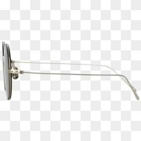 Zaha Round Sunglasses In White Gold - Television Antenna, HD Png Download - round gold frame png