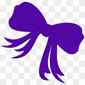 Tilted Bow Clip Art At Clker - Bow Clip Art, HD Png Download - purple bow png