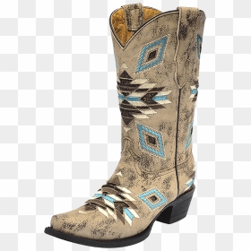 Kid"s Corral Aztec Pattern Boot - Cowboy Boot, HD Png Download - distressed pattern png