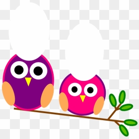 Cute Pink And Purple Owls Clipart - Pink And Purple Owl, HD Png Download - cute owl png