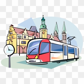 Vector Illustration Of European Transportation Tram - Illustration, HD Png Download - castle vector png